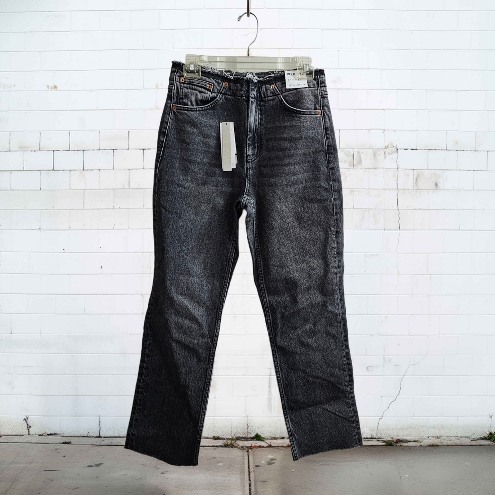NWT Topshop Cropped Charcoal Straight Jean